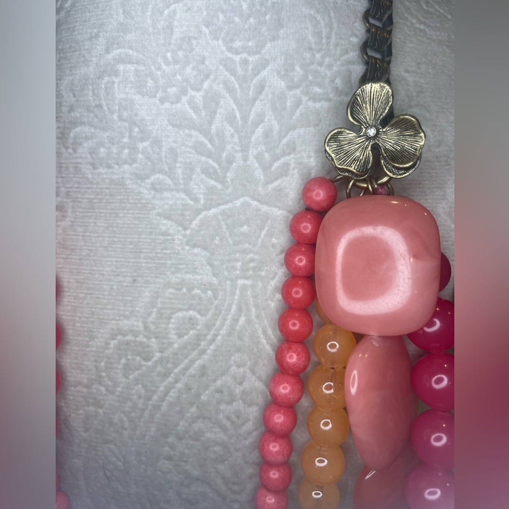 Fossil Statement Stone Layered Statement Necklace… - image 2